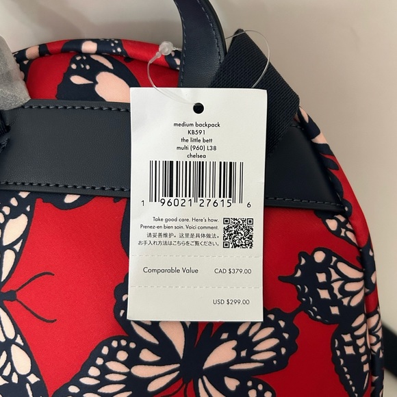 ♠️Kate Spade Chelsea Butterfly Printed Medium Nylon Backpack, Multi NWT - Picture 5 of 6